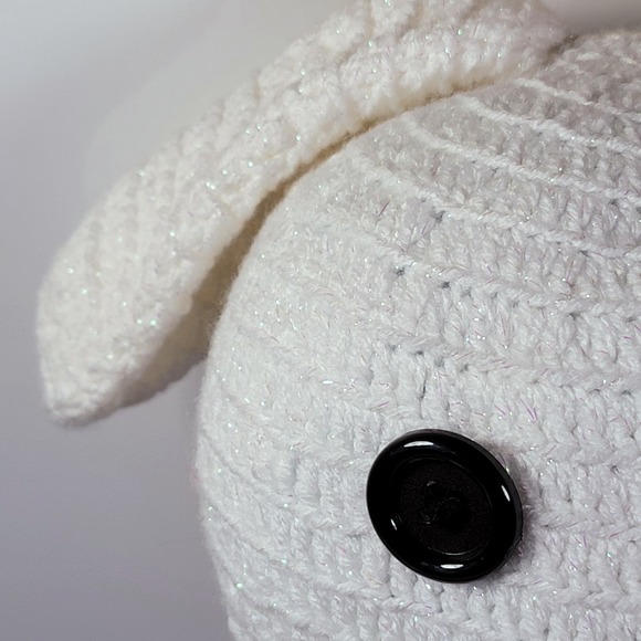 HANDMADE Crochet Bunny Rabbit‎ w/ Button Eyes Stuffed Plush Animal 14 in - Picture 4 of 12